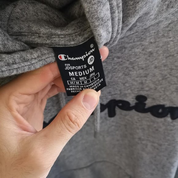 Men's Champion Spell Out Hood In Grey Size Medium (short) - Picture 3 of 3
